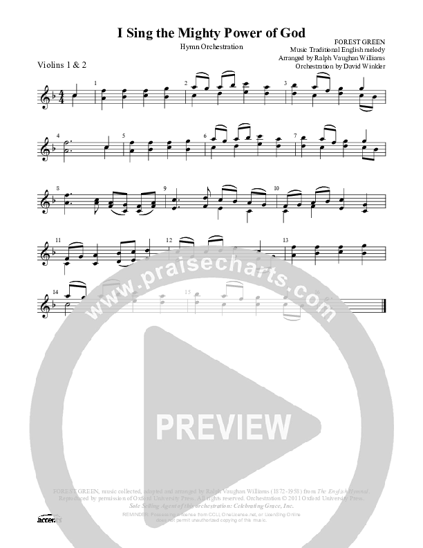 I Sing The Mighty Power Of God Violin 1/2 ()