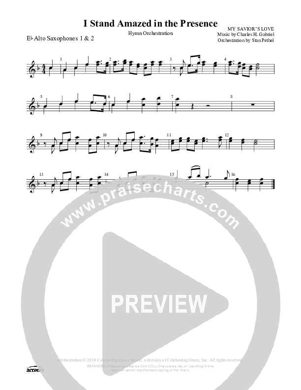 I Stand Amazed In The Presence Alto Sax 1/2 ()