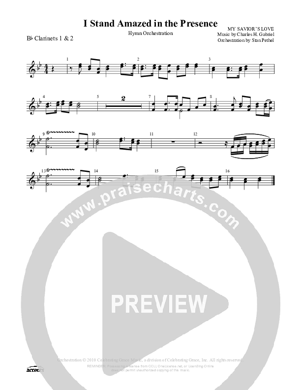 I Stand Amazed In The Presence Clarinet 1/2 ()