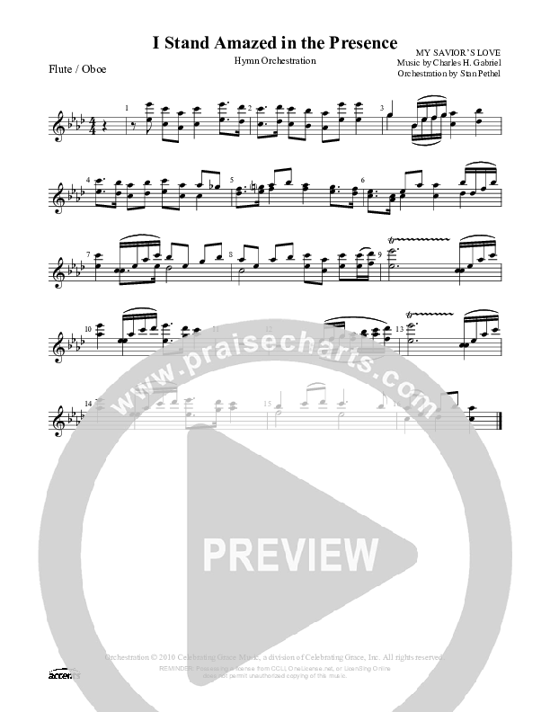 I Stand Amazed In The Presence Flute/Oboe ()