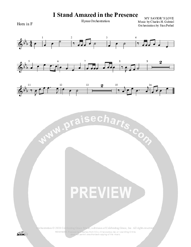I Stand Amazed In The Presence French Horn ()