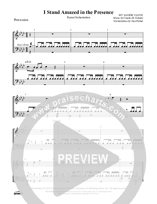 I Stand Amazed In The Presence Percussion ()