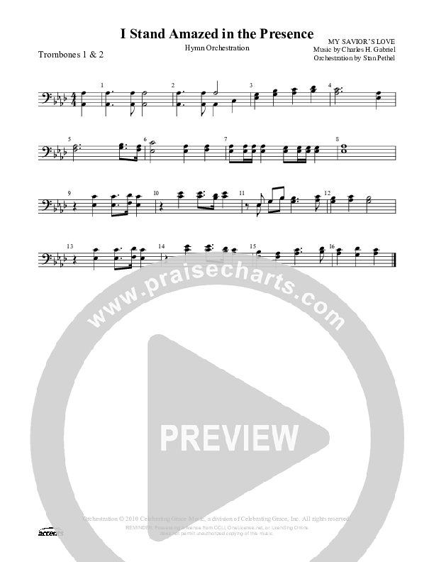 I Stand Amazed In The Presence Trombone 1/2 ()