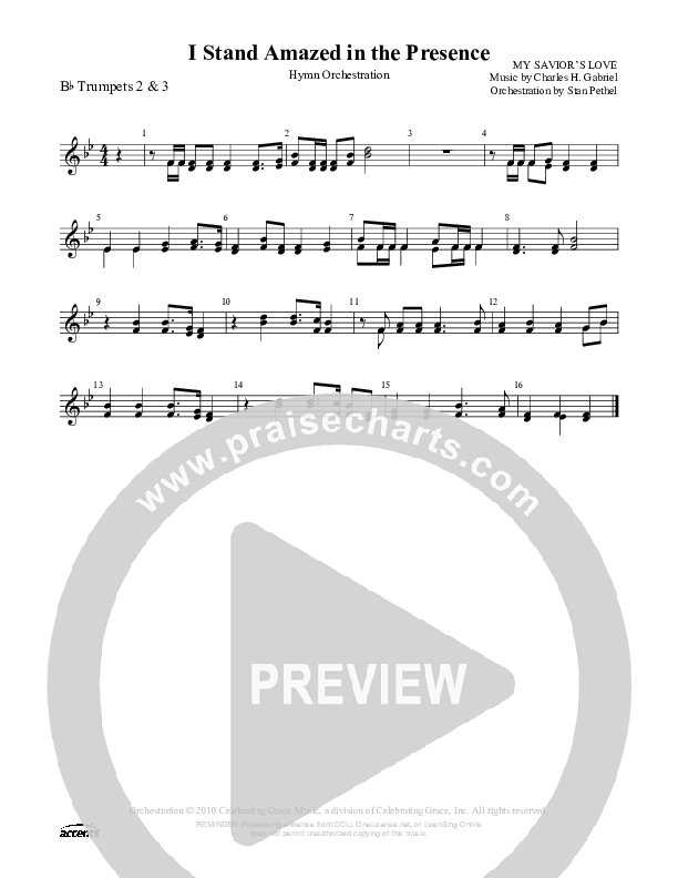 I Stand Amazed In The Presence Trumpet 2/3 ()