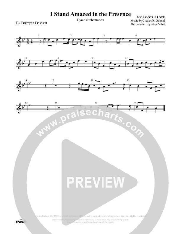 I Stand Amazed In The Presence Trumpet ()