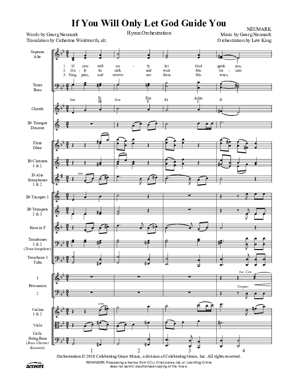 If You Will Only Let God Guide You Orchestration ()