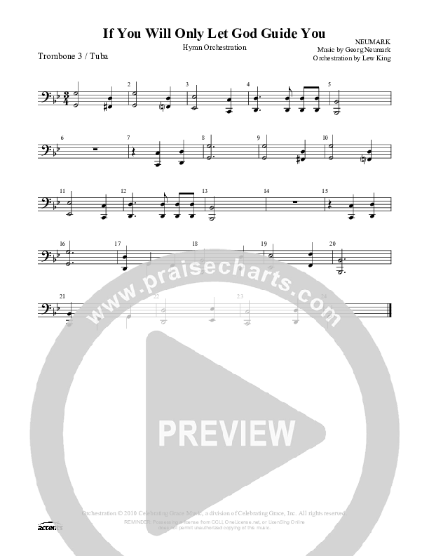 If You Will Only Let God Guide You Trombone 3/Tuba ()