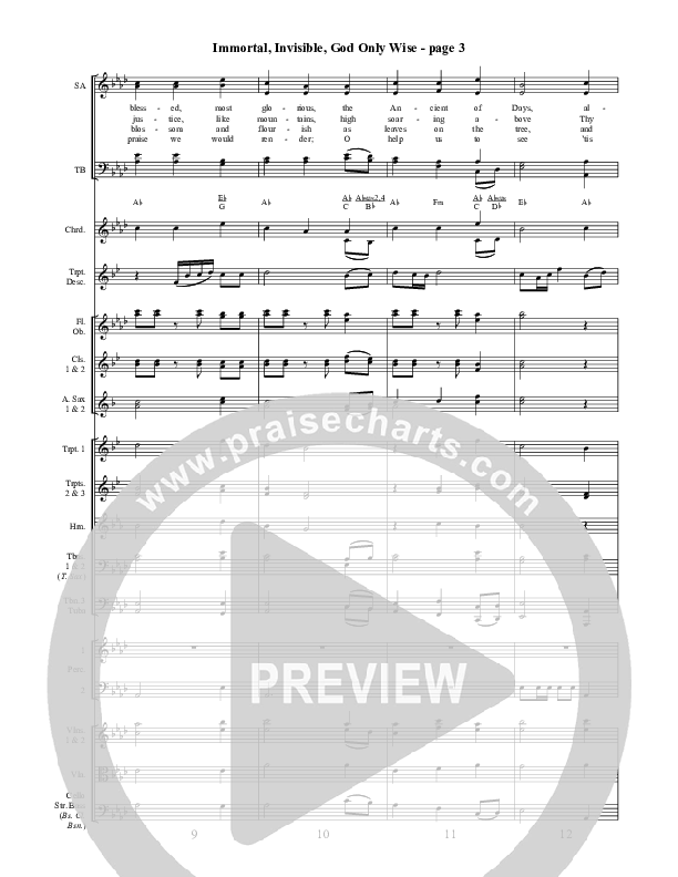 Immortal Invisible God Only Wise Conductor's Score ()