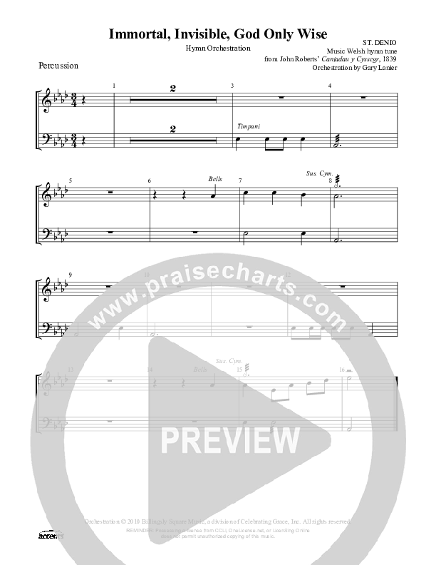 Immortal Invisible God Only Wise Percussion ()