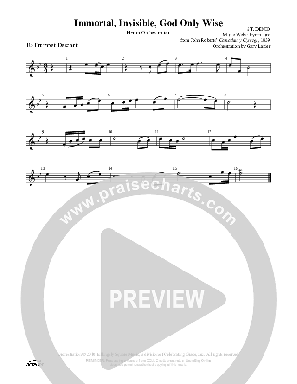 Immortal Invisible God Only Wise Trumpet ()