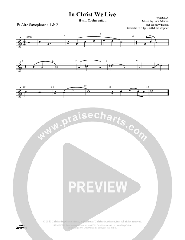 In Christ We Live Alto Sax 1/2 ()