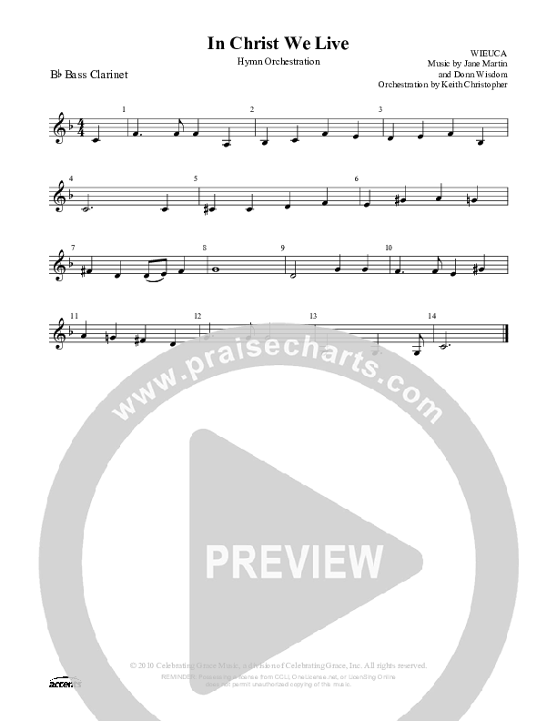 In Christ We Live Bass Clarinet ()