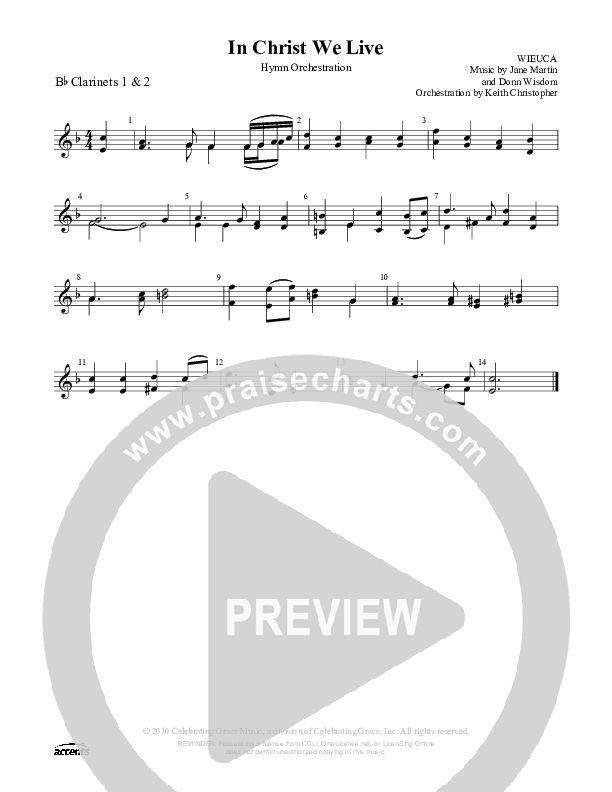 In Christ We Live Clarinet 1/2 ()