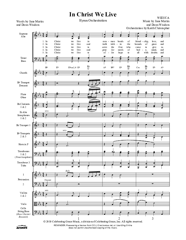 In Christ We Live Orchestration ()