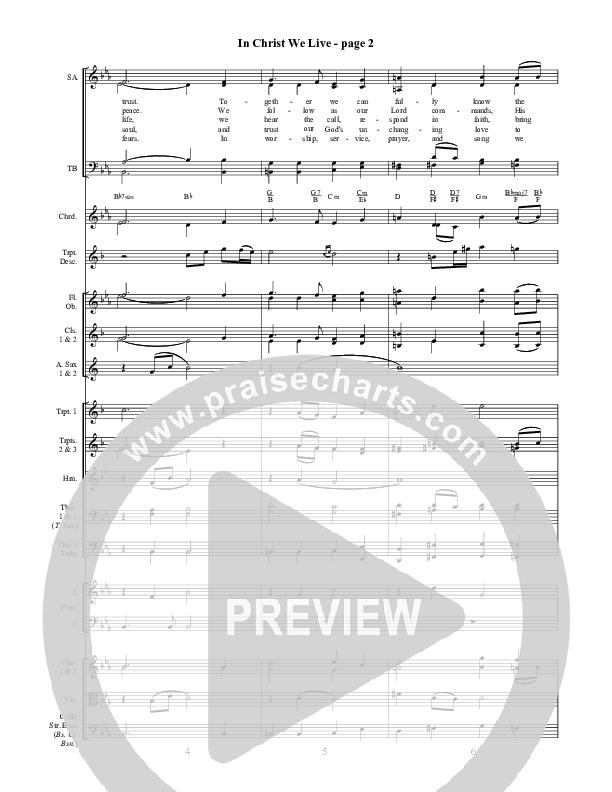 In Christ We Live Orchestration ()