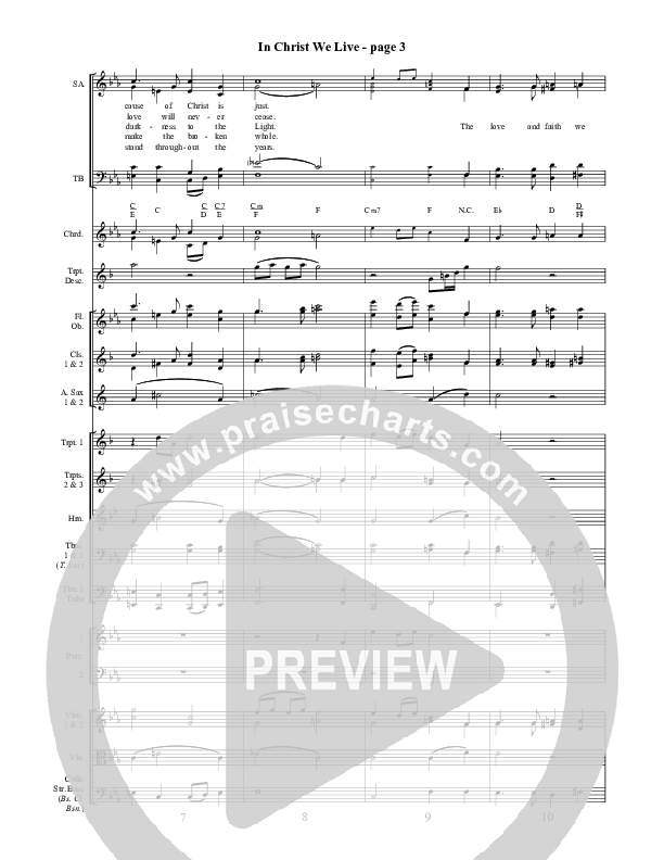 In Christ We Live Conductor's Score ()