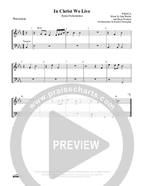In Christ We Live Percussion ()