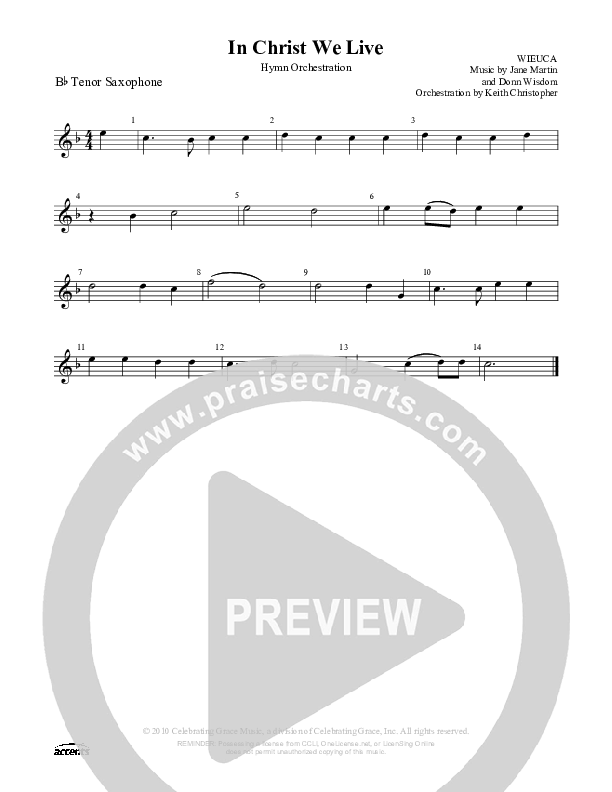 In Christ We Live Tenor Sax 2 ()