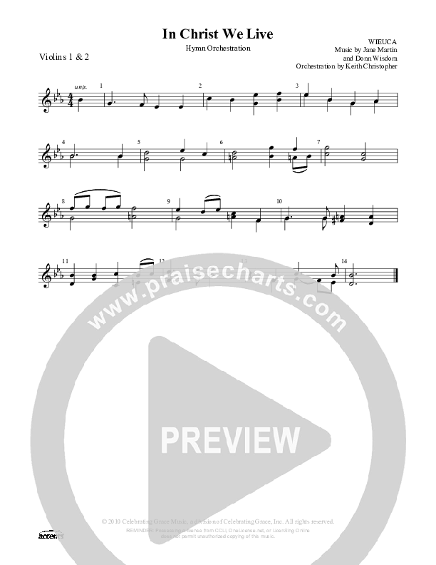 In Christ We Live Violin 1/2 ()