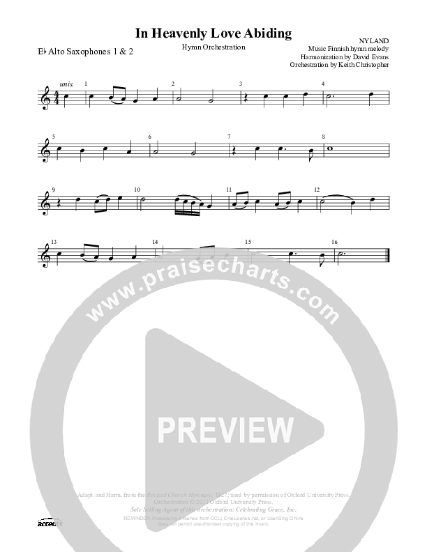In Heavenly Love Abiding Alto Sax 1/2 ()