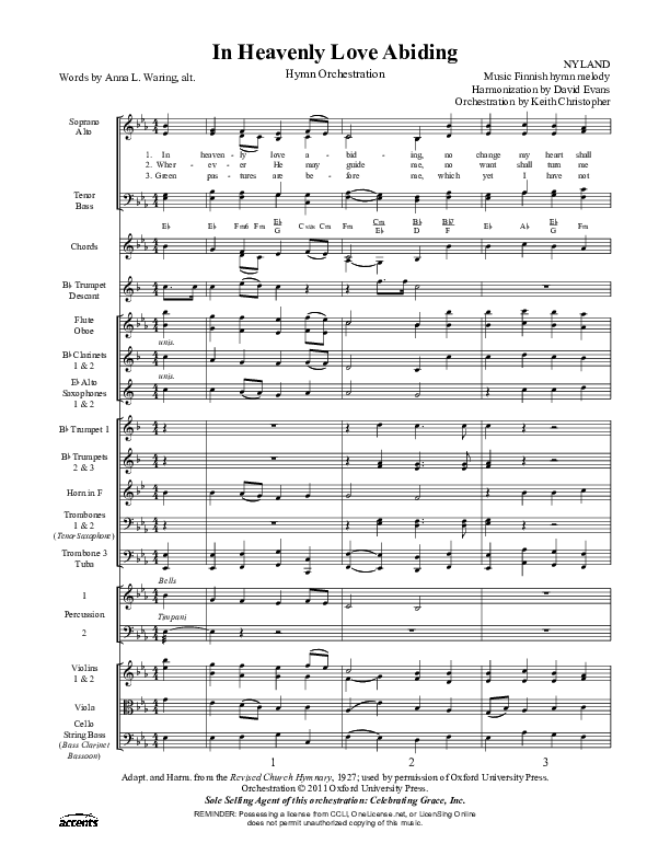 In Heavenly Love Abiding Orchestration ()