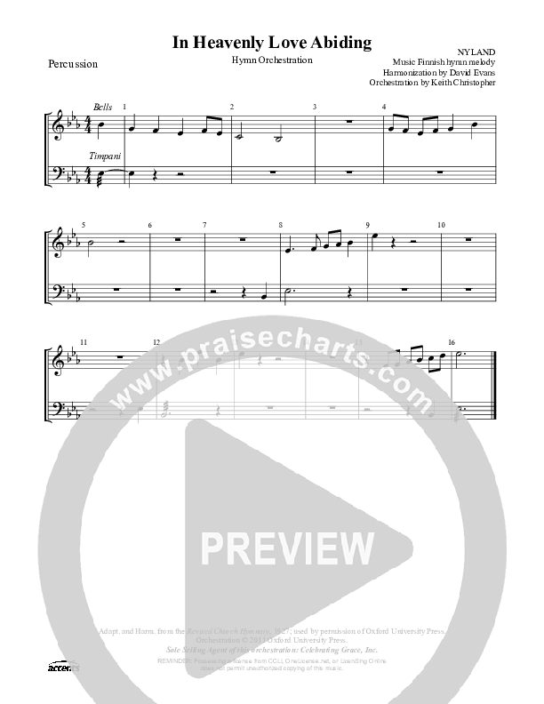 In Heavenly Love Abiding Percussion ()