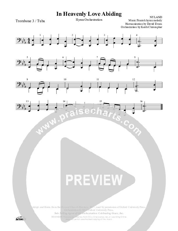 In Heavenly Love Abiding Trombone 3/Tuba ()