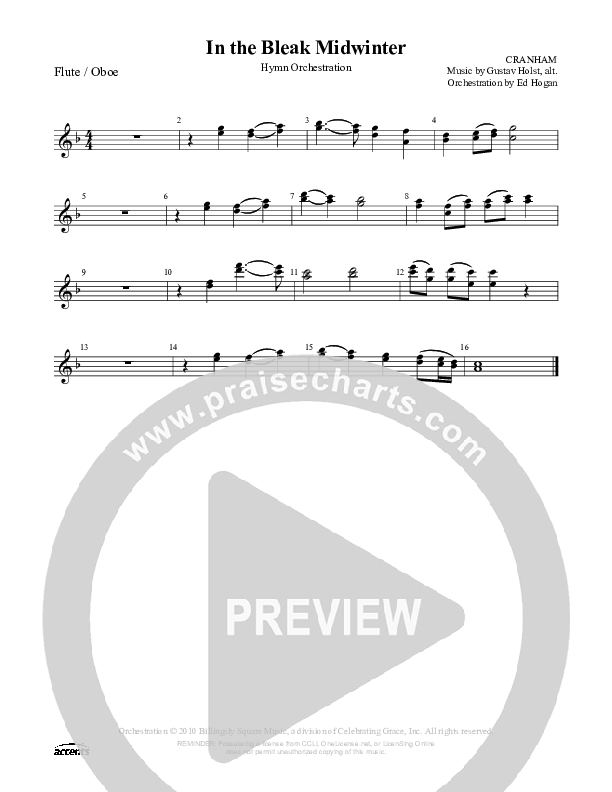 In The Bleak Midwinter Flute/Oboe ()