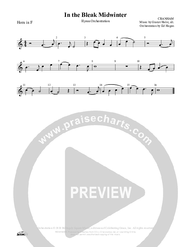 In The Bleak Midwinter French Horn ()