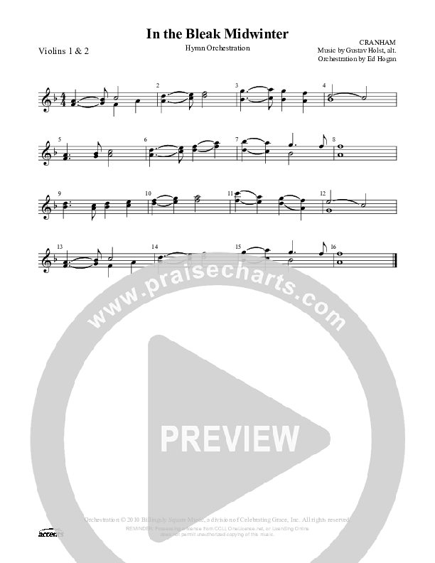 In The Bleak Midwinter Violin 1/2 ()