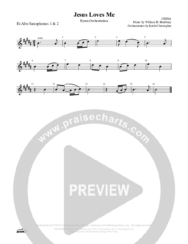 Jesus Loves Me Alto Sax 1/2 ()
