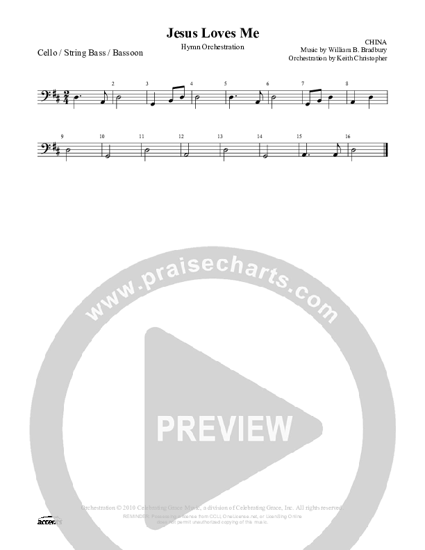 Jesus Loves Me Cello/Bass ()