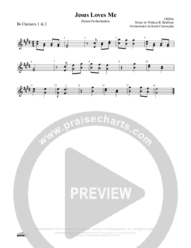 Jesus Loves Me Clarinet 1/2 ()