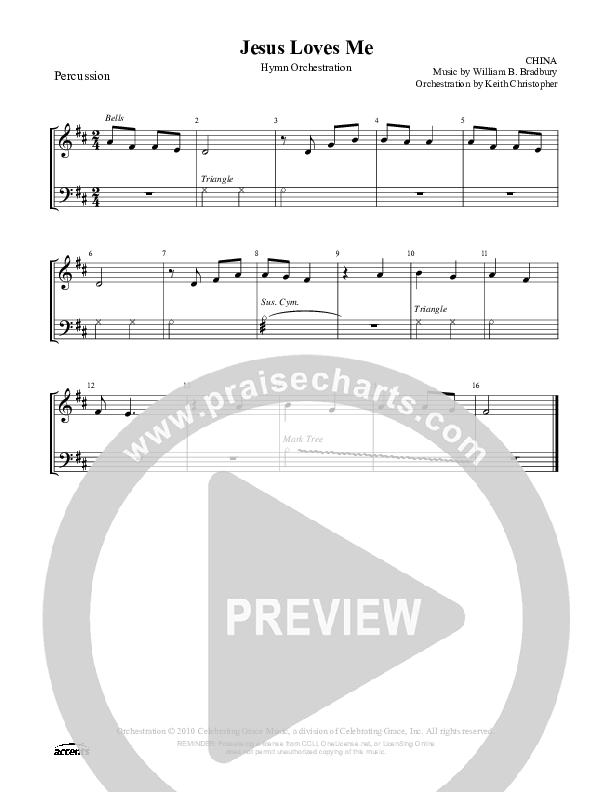 Jesus Loves Me Percussion ()