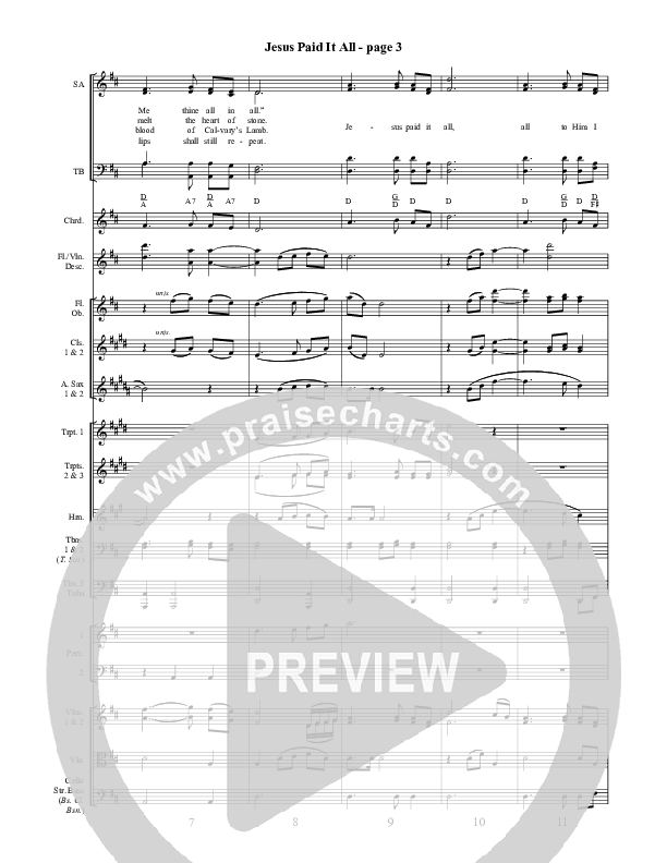 Jesus Paid It All Conductor's Score ()