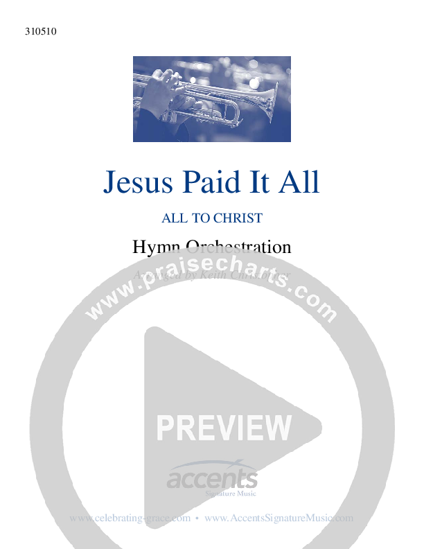 Jesus Paid It All Cover Sheet ()