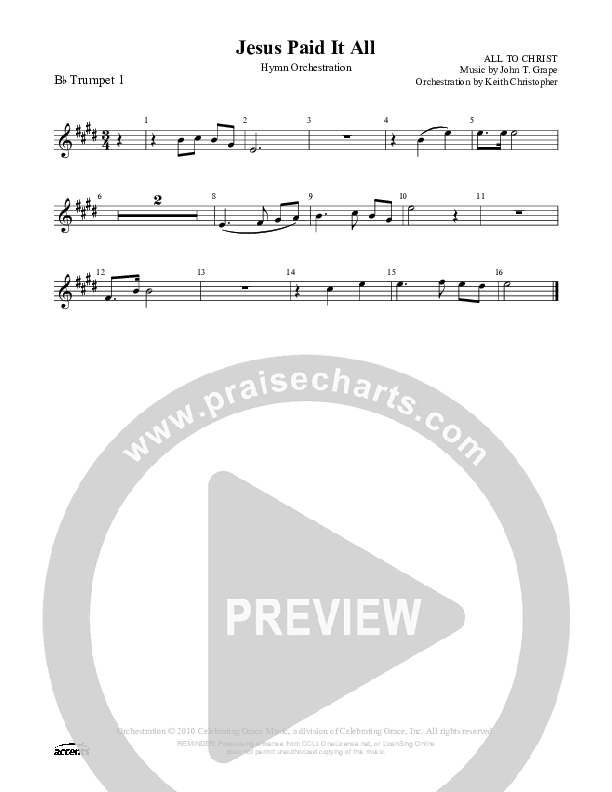 Jesus Paid It All Trumpet 1 ()