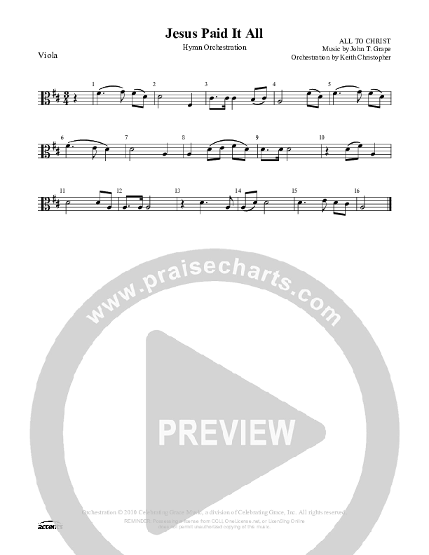 Jesus Paid It All Viola ()