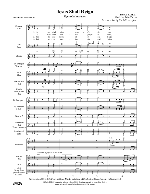 Jesus Shall Reign Orchestration ()