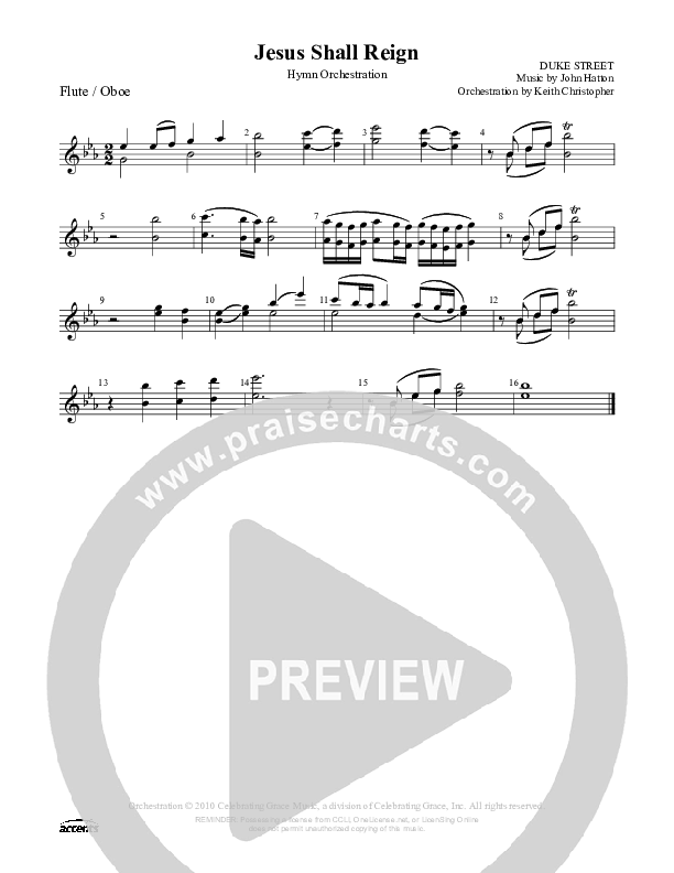 Jesus Shall Reign Flute/Oboe ()