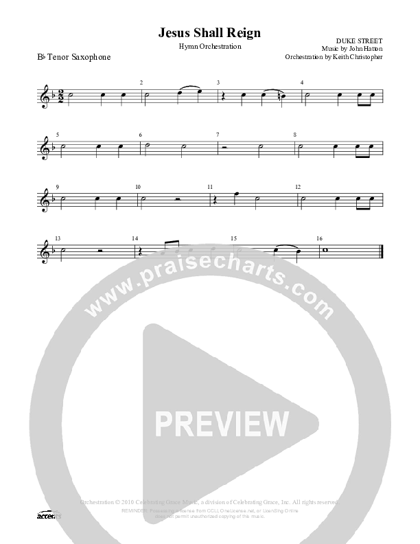 Jesus Shall Reign Tenor Sax 2 ()