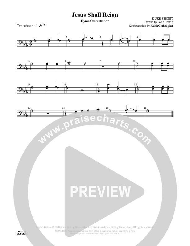 Jesus Shall Reign Trombone 1/2 ()