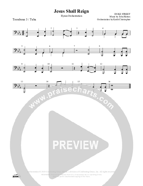 Jesus Shall Reign Trombone 3/Tuba ()