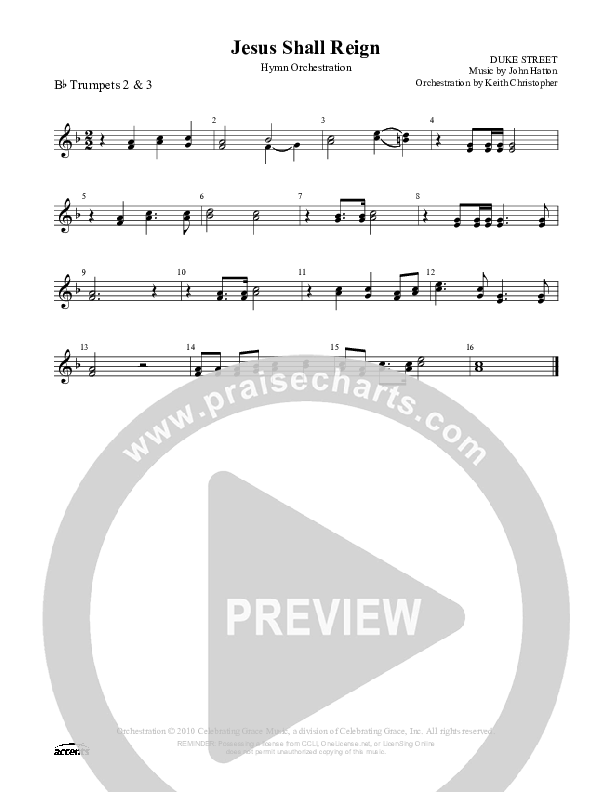 Jesus Shall Reign Trumpet 2/3 ()