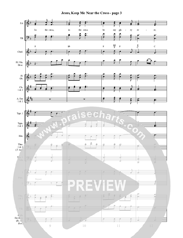 Jesus Keep Me Near The Cross Conductor's Score ()