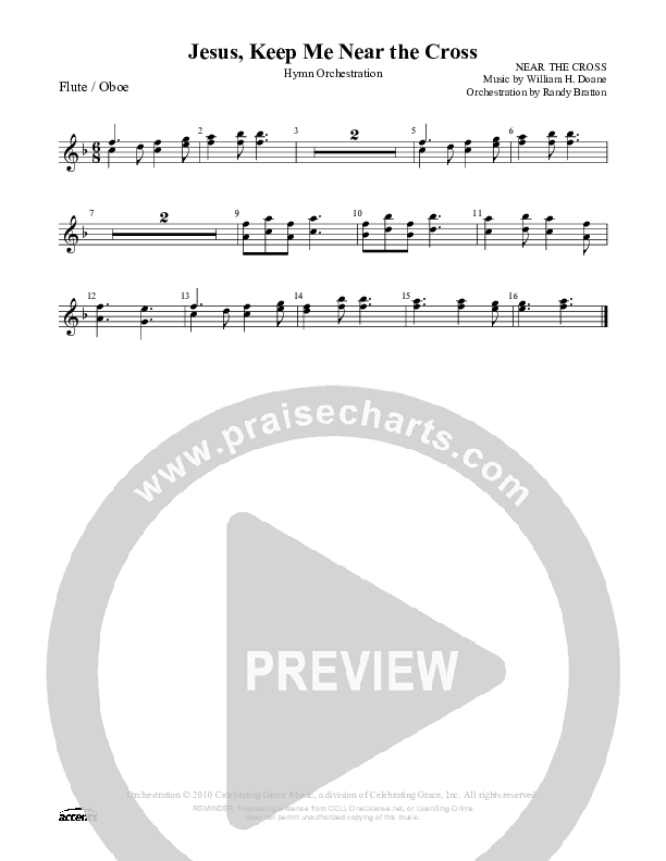 Jesus Keep Me Near The Cross Flute/Oboe ()