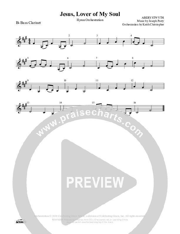 Jesus Lover Of My Soul Bass Clarinet ()
