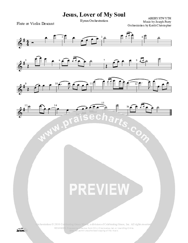 Jesus Lover Of My Soul Flute ()