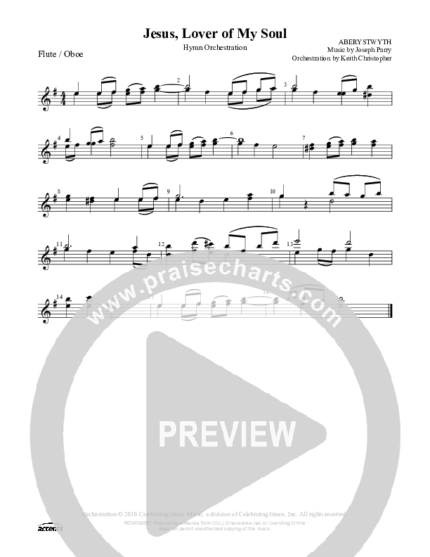Jesus Lover Of My Soul Flute/Oboe ()