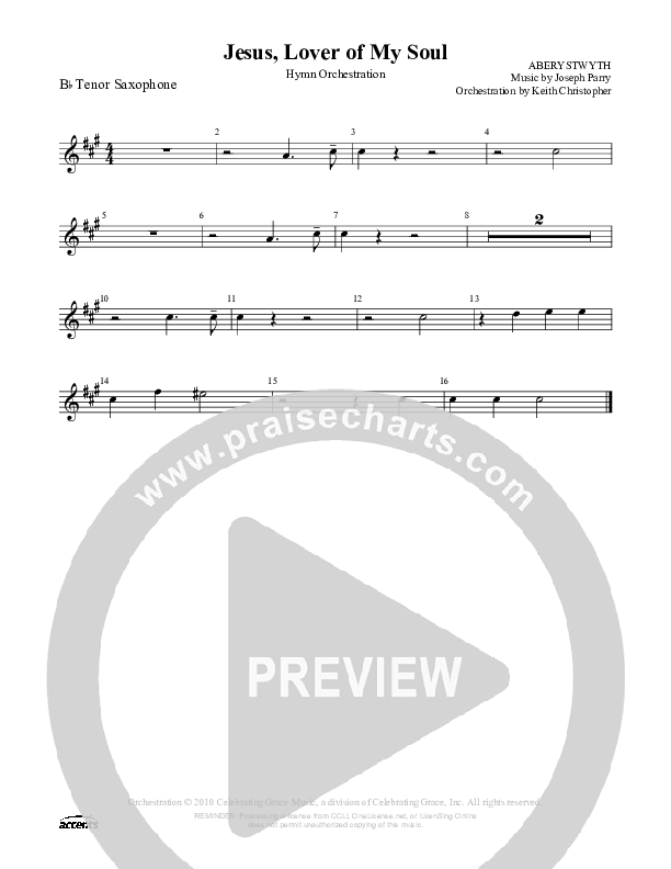 Jesus Lover Of My Soul Tenor Sax 2 ()